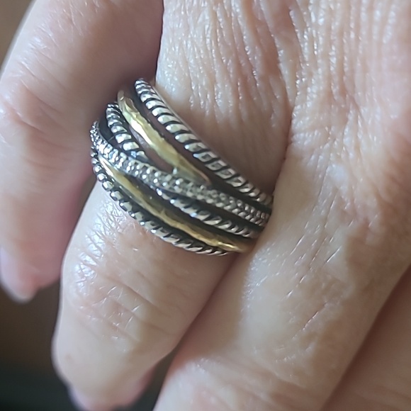 Grace and Heart Jewelry - Sterling silver. Cz and brass ring